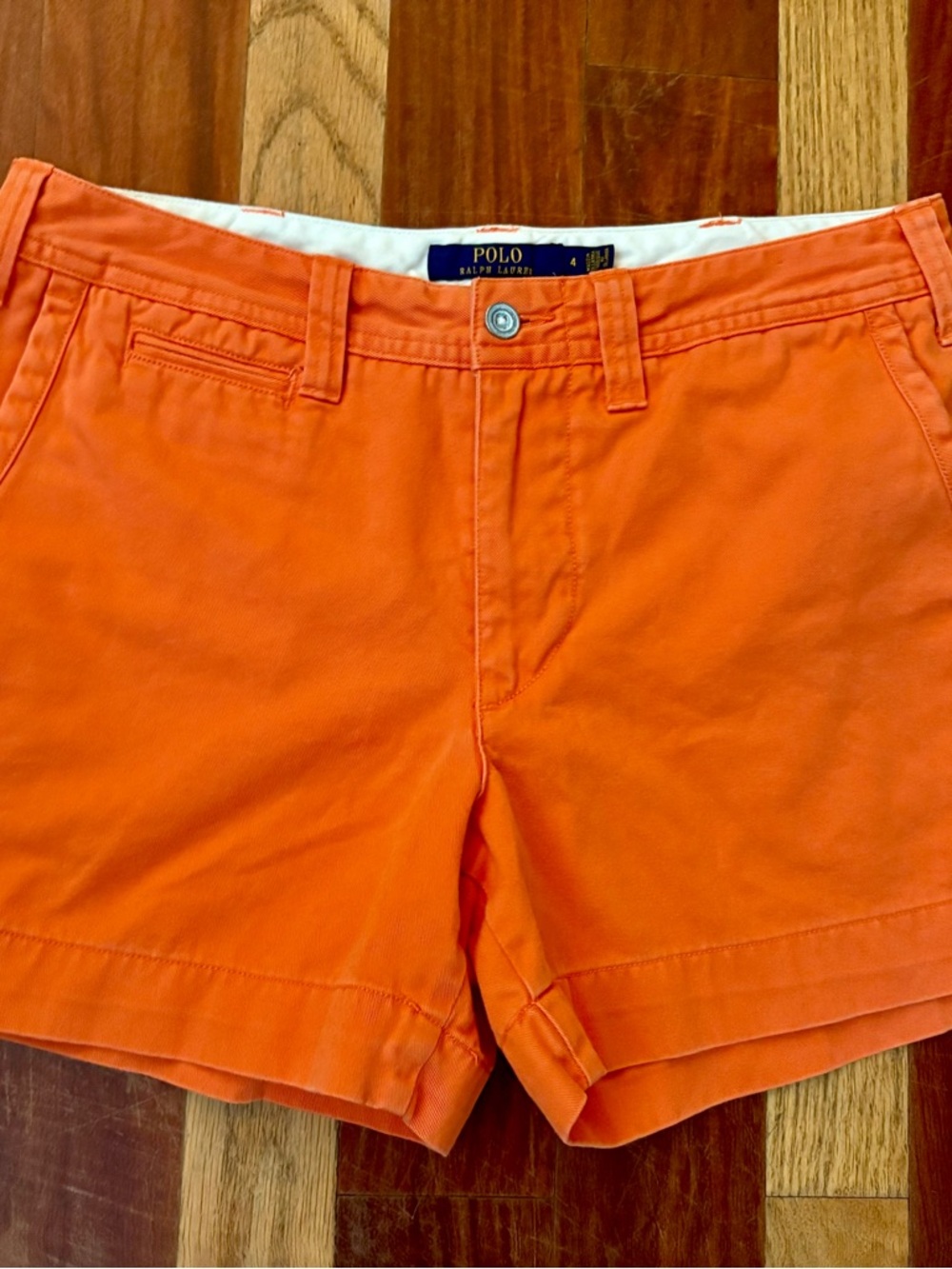 Women’s Polo Ralph Lauren Orange Cotton Casual Shorts Size 4